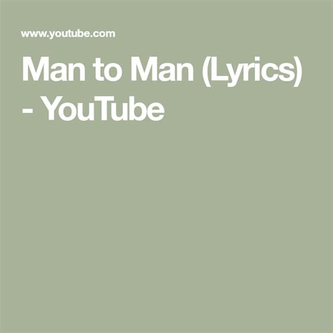 man to man song youtube