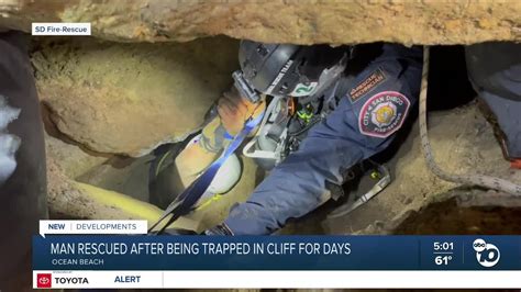 man trapped sunset cliffs