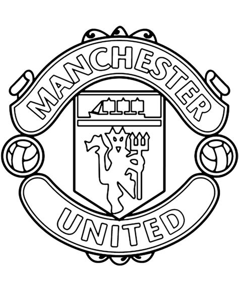 man united crest colouring page