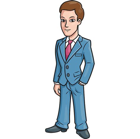 man wearing suit cartoon drawing