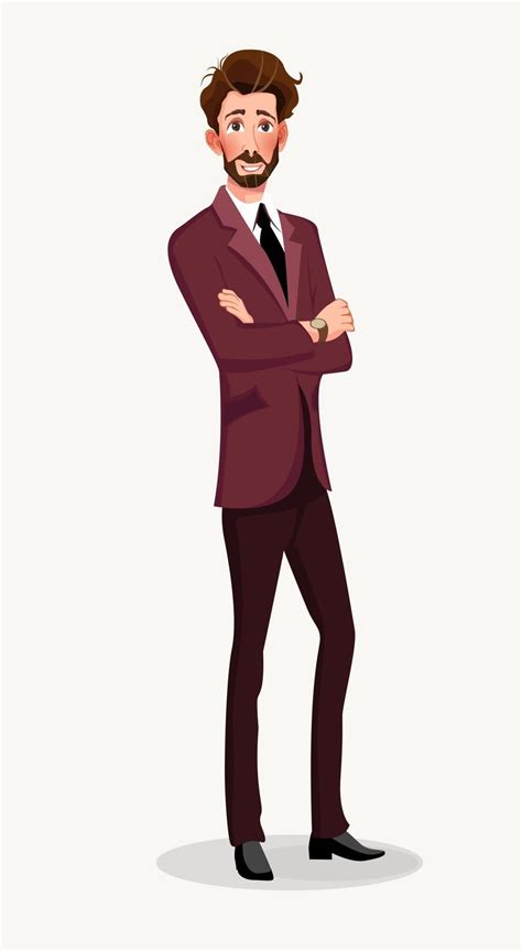 man wearing suit cartoon vector
