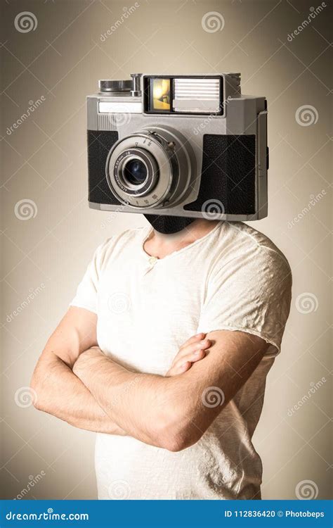 Man With Camera For Head