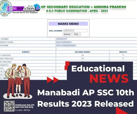 manabadi 10th results 2023 ap