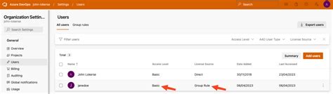 manage azure devops licenses