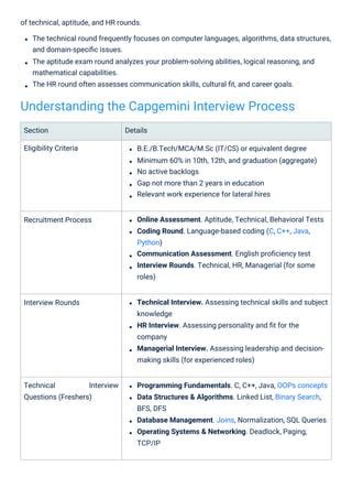 managerial round interview questions in capgemini