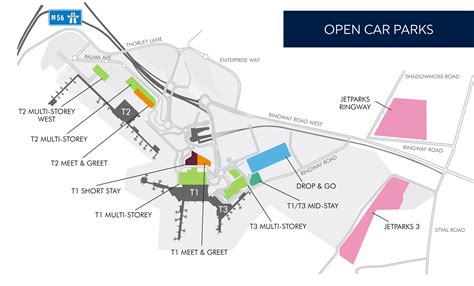 manchester airport map of car parks
