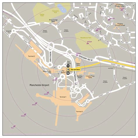 manchester airport uk map