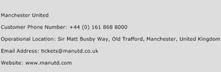 manchester united customer service number
