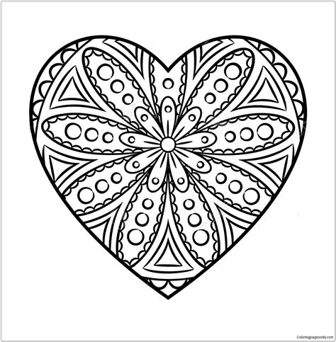 Love heart coloring page Heart coloring pages, Love