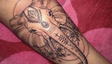 Mandala hamsa elephant hand of Fatima Elephant tattoos