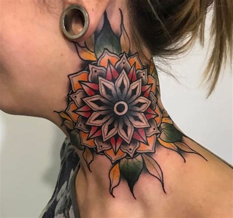 +21 Mandala Neck Tattoo Designs References