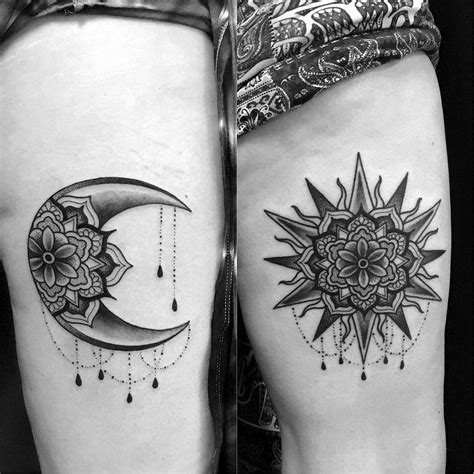 +21 Mandala Sun And Moon Tattoo Design Ideas