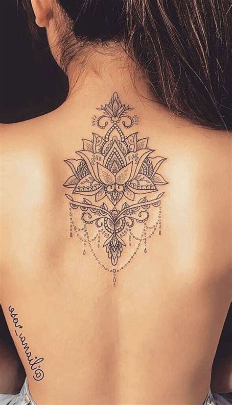 Mandala elegant spine tattoo ideas