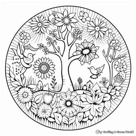 Mandala Spring Coloring Pages