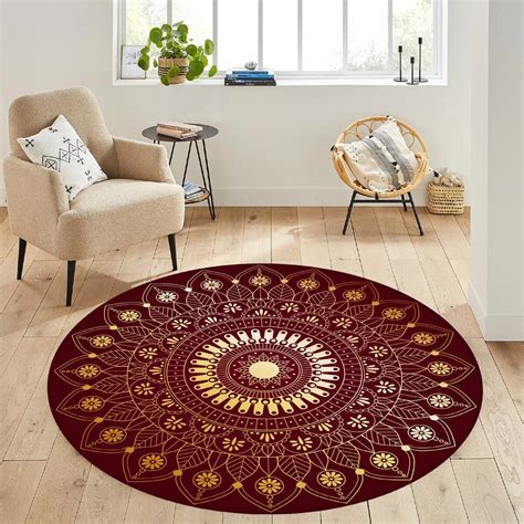 Mandala Teppich mit Lotusblüte schwarz groß Karmandala