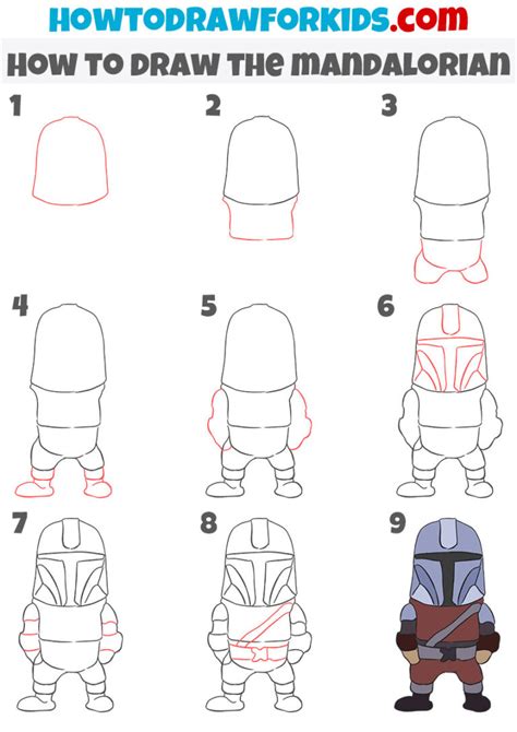 Learn to Draw a Mandalorian from Star Wars in 8 steps