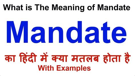 mandated meaning in marathi