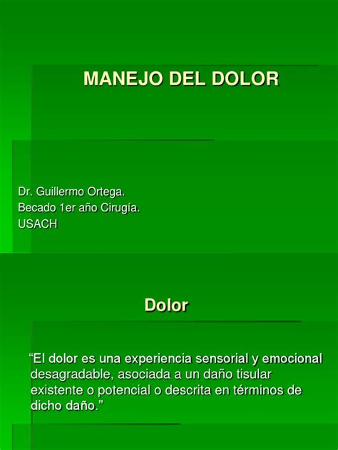 manejo del dolor fundamentacion