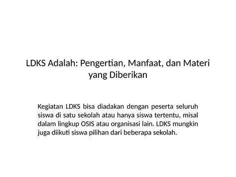 manfaat ldks