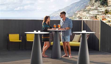 Mange Debout Design Exterieur Table Haute debout D'extérieur En Aluminium Blanc Ou