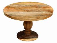 Rustic Mango Wood 48" Round Pedestal Dining Table