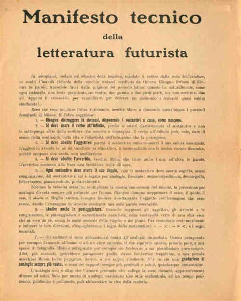 manifesto tecnico della letteratura futurista pdf