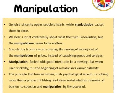 Manipulation Examples Sentences