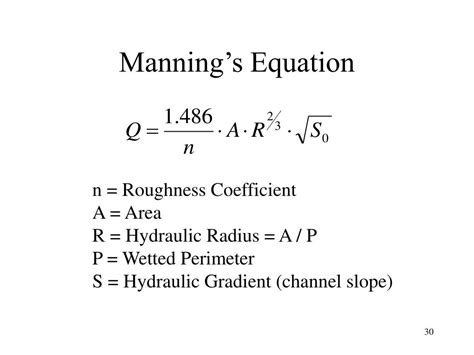 Manning N Equation