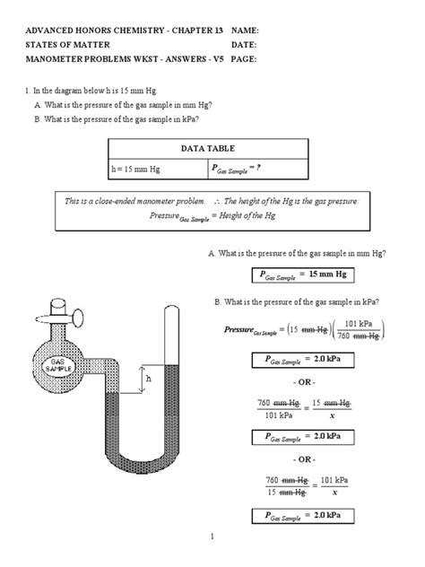 Manometer Problems And Solutions Pdf