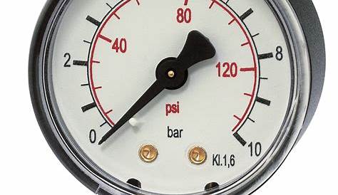 Manomètre axial 1/4" cylindrique 63 mm 0 à 250 bar CP 60