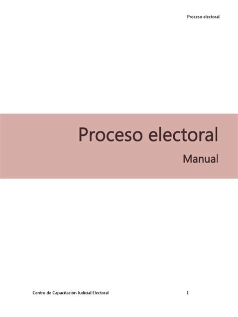 manual de procedimientos electorales