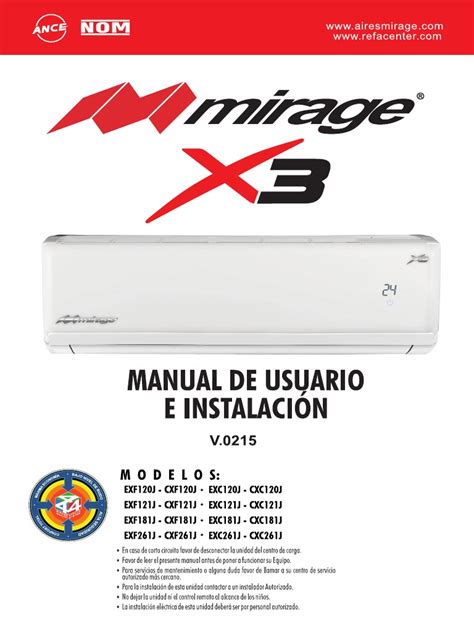 Manual Mini Split Mirage X3