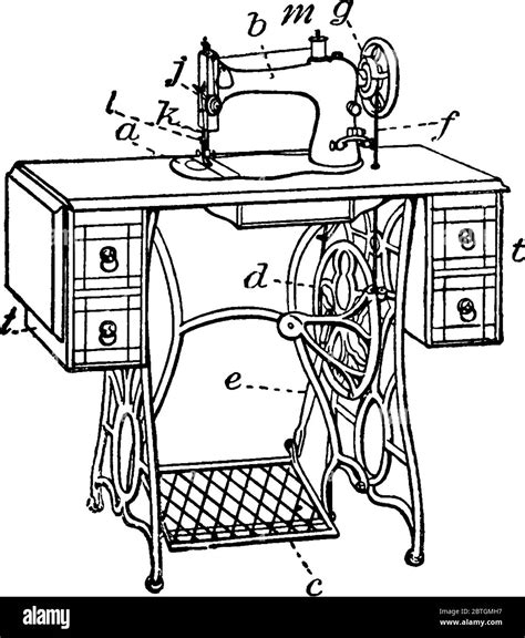 Manual Sewing Machine Drawing