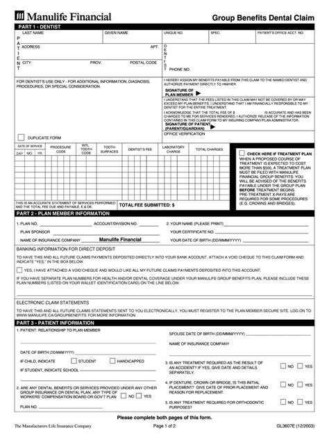 manulife benefits forms printable