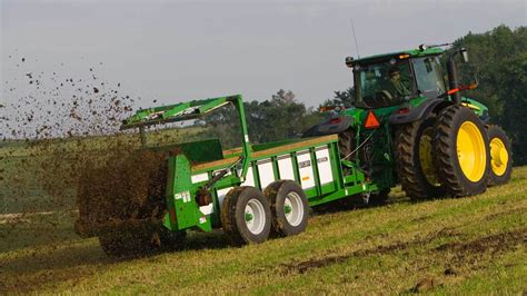 Manure Spreader On A Tractor