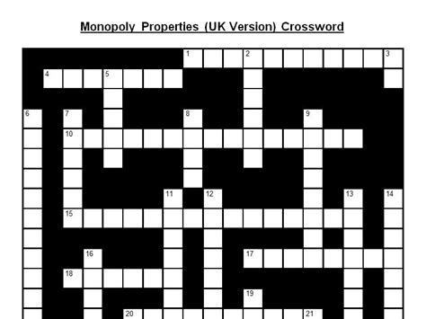 One Of Four Purchased For A Monopoly Property Crossword Property Walls
