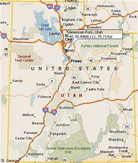Map American Fork Utah