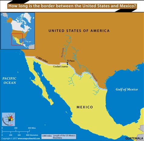 Map Between Mexico And Usa