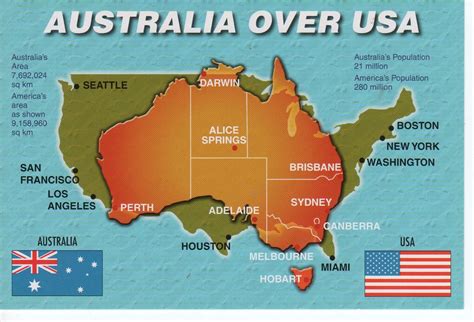 Map Comparing Australia To Usa