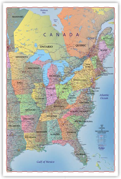 Map East Coast Usa And Canada