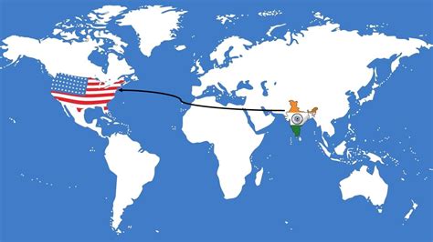 Map India To Usa