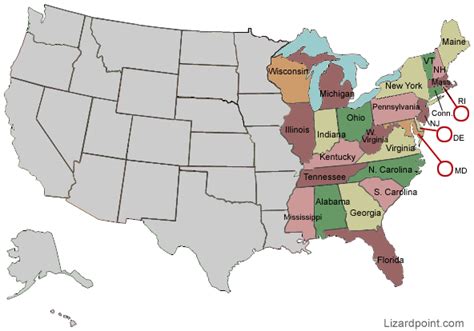 Map Labeling – Eastern United States State Names