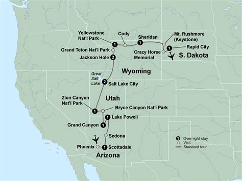 Map National Parks Southwest Usa