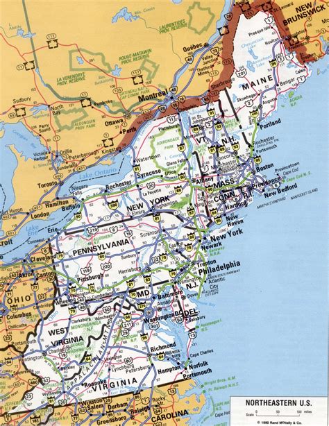 Map North East Coast Usa