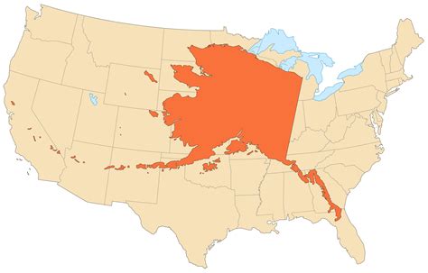Map Of Alaska Compared To Us