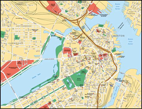 Map Of Boston Usa City