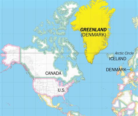 Map Of Canada Usa And Greenland