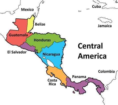 Map Of Central America And United States