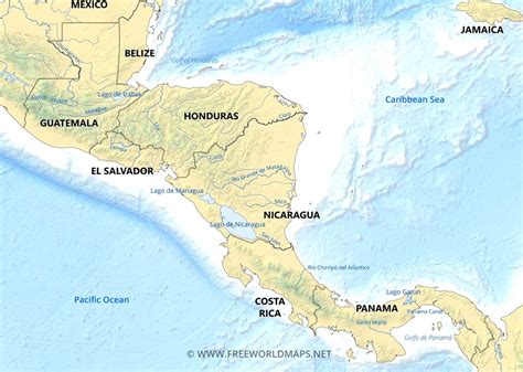 Map Of Central America Rivers