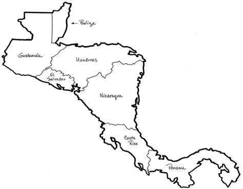 Map Of Central America To Color